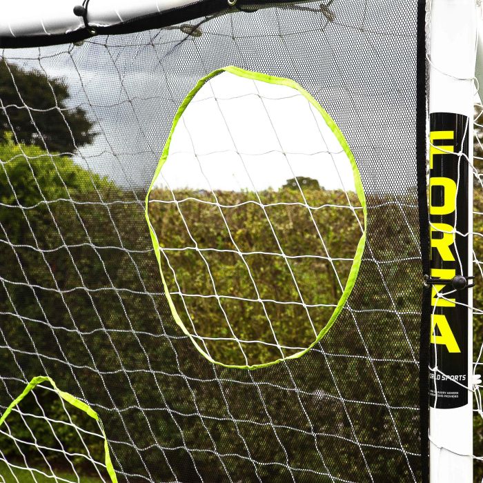 Filet de sport 3m x 2m FORZA Mur de Tir en Maille pour Buts de Handball avec 8 Cibles Jaune Fluorescent_1