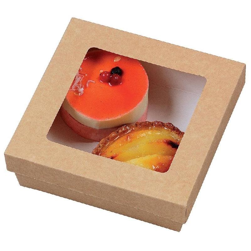 Boîte carton avec couvercle à fenêtre - 700ml - 14x14x5cm - par 25_1