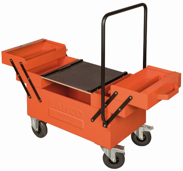 Caisse à outils métallique à compartiments sur roues - 195 mm x 637 mm x 1 203 mm - Cantilever - 1497MBW_1