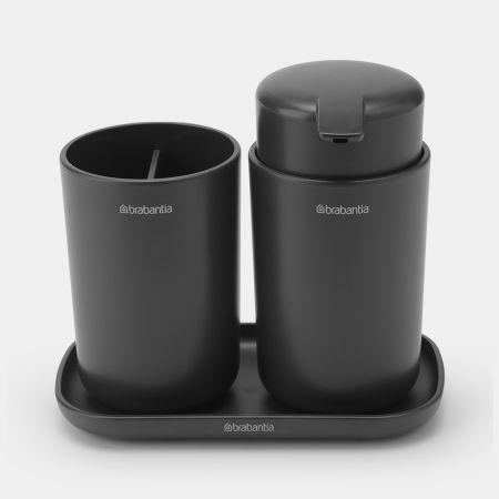 Ensemble d'accessoires pour la salle de bains Brabantia ReNew - kit de 3 - Dark Grey - UGS280368_1