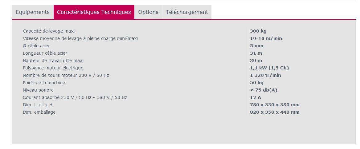 Et 300n treuil élévateur - imer france - portée de 300 kg_1