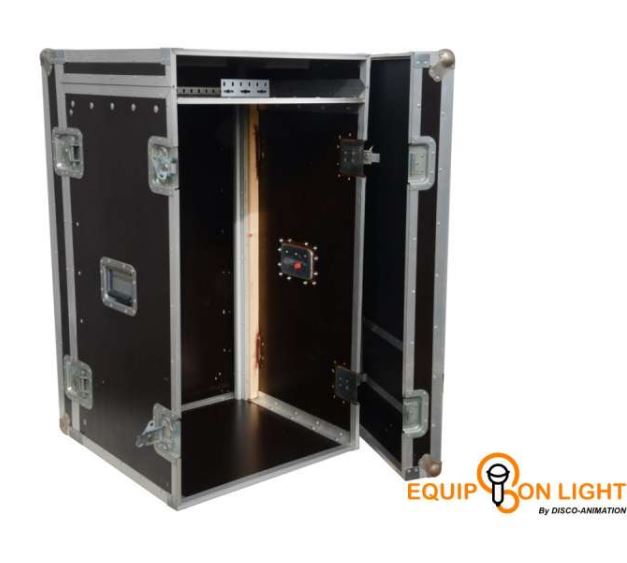 Baie de brassage pour sonorisation mobile - Rack 19 pouces sur 20 unités avec tablette et couvercles amovibles_1