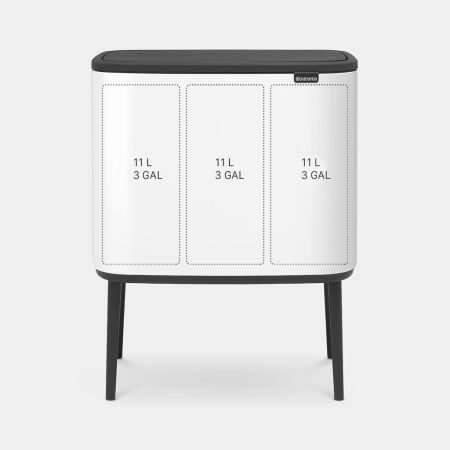 Poubelle à pédale Bo Touch Bin - 3 compartiments de 11L - Acier - Garantie 10 ans - Brabantia - White_1
