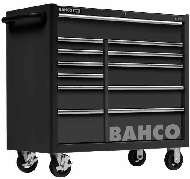 Servante classique C75 - 12 tiroirs, noir, 1100 mm x 501 mm x 50 mm - Ref : 1475KXL12BLACK_1