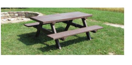 Table pique-nique 100% plastique recyclé - ISOLA - 180 ou 200 cm - Référence FGB10200 - Accessibilité PMR_1