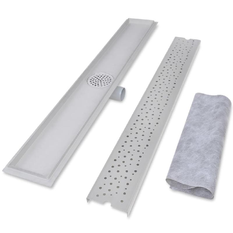 Vidaxl drain de douche linéaire 930x140 mm acier inoxydable 142193_1