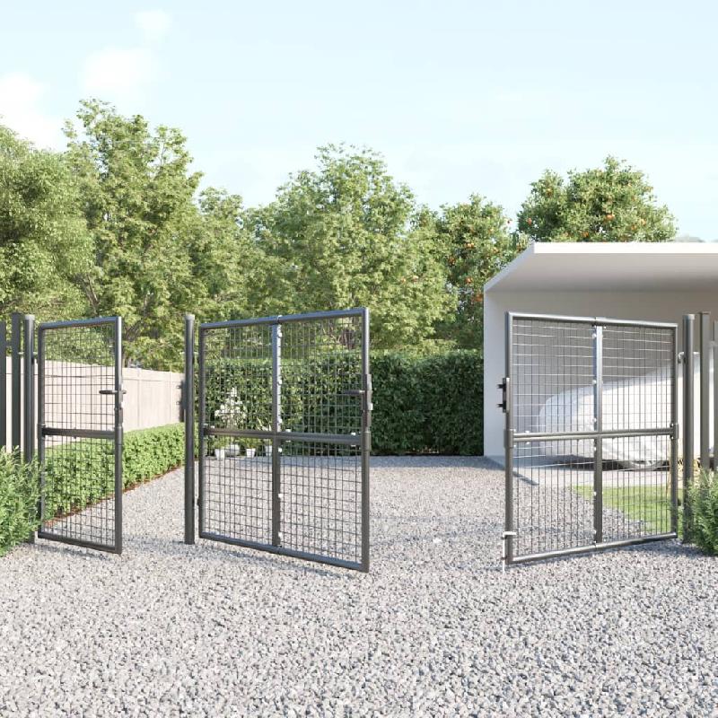 Vidaxl portal de jardin maille anthracite 400x175 cm acier galvanisé 154546_1