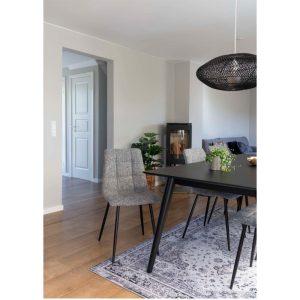 Chaise de restaurant MIDDELFART - tissu gris chiné, matelassée et confortable_1