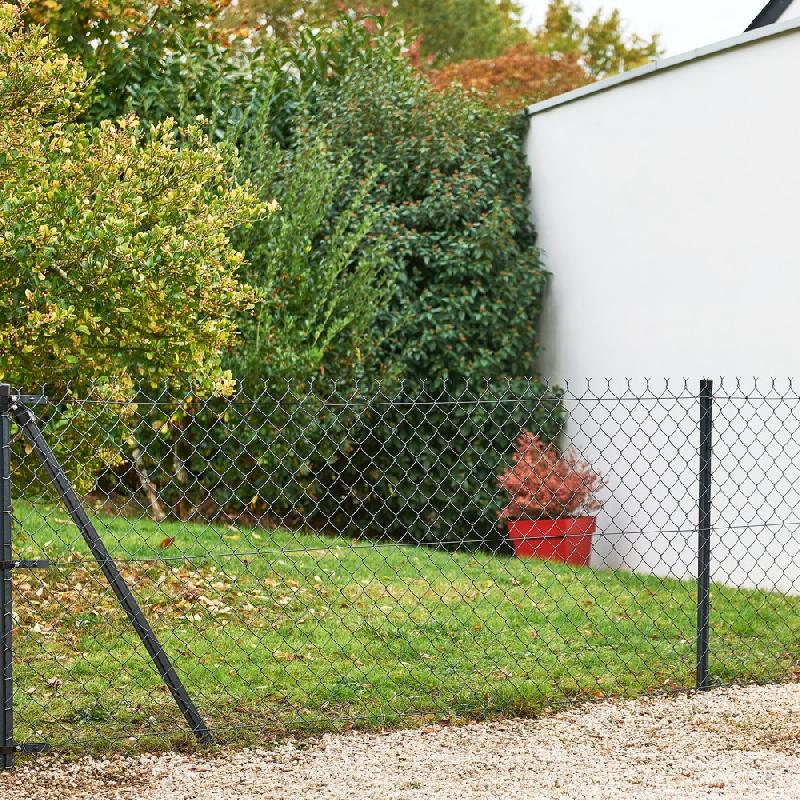 Grillage simple torsion gris - rouleau 20m, hauteur 1m00, maille 50x50mm - fil acier galvanisé plastifié diamètre 2.4mm_1