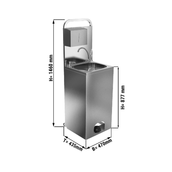 Lave-mains mobile autonome en acier inoxydable | HWBB43_1