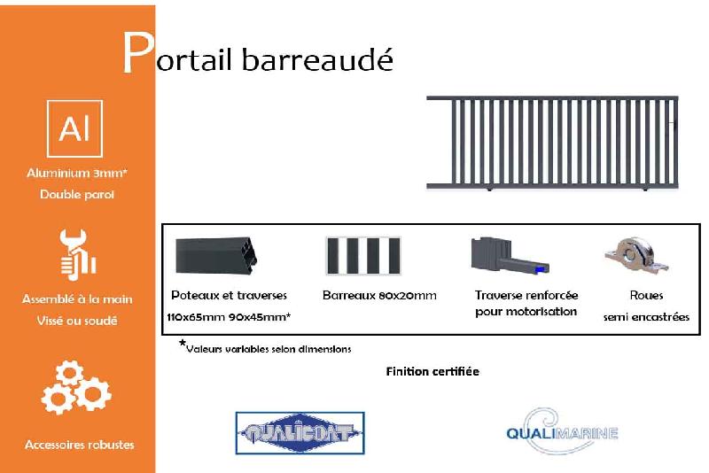 Portail coulissant barreaudé - 3500 / 1700_1
