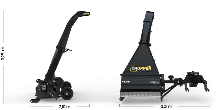 Machine agricole Chopper avec système d’attelage à trois points