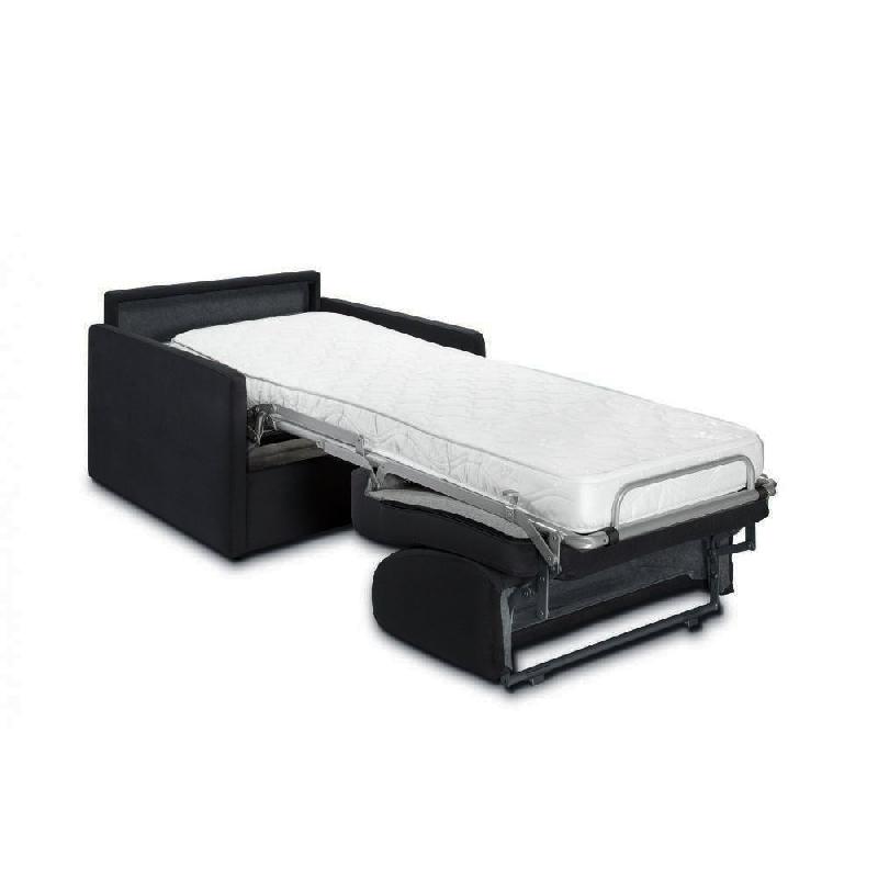 Fauteuil convertible express SUN - Matelas 16 cm - Microfibre gris graphite - 70x197 cm_1