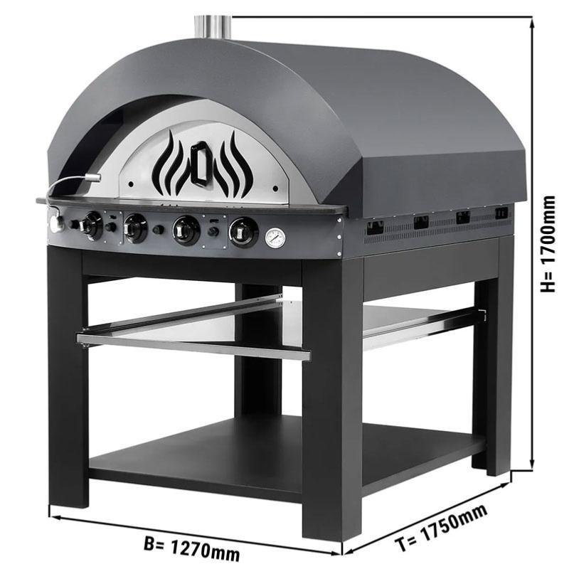 Four à pizza à gaz gris sur support - 11 pizzas Ø 25 cm | Ggm_1
