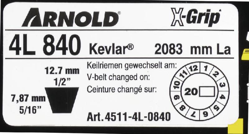 Courroie trapézoïdale X-Grip V - Type 4L840_1