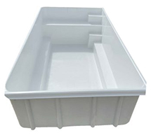 Petite piscine en coque -10 m2 - 2 places assises, 1 allongée - 4,40 x 2,24 x H 1,25 m - Couleurs variées_1