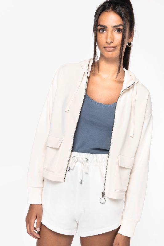 Sweat-shirt écoresponsable zippé à capuche French Terry femme - Native Spirit - Réf: NS409 - 85% coton biologique / 15% polyester recyclé_1