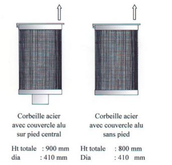Corbeille de propreté en acier perforé avec couvercle idéale pour le milieu urbain - Grande capacité 75 L - BORNEO_1