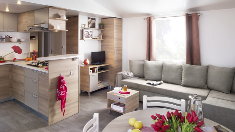 Mobil home familial pour 6 à 8 personnes avec isolation renforcée et double vitrage