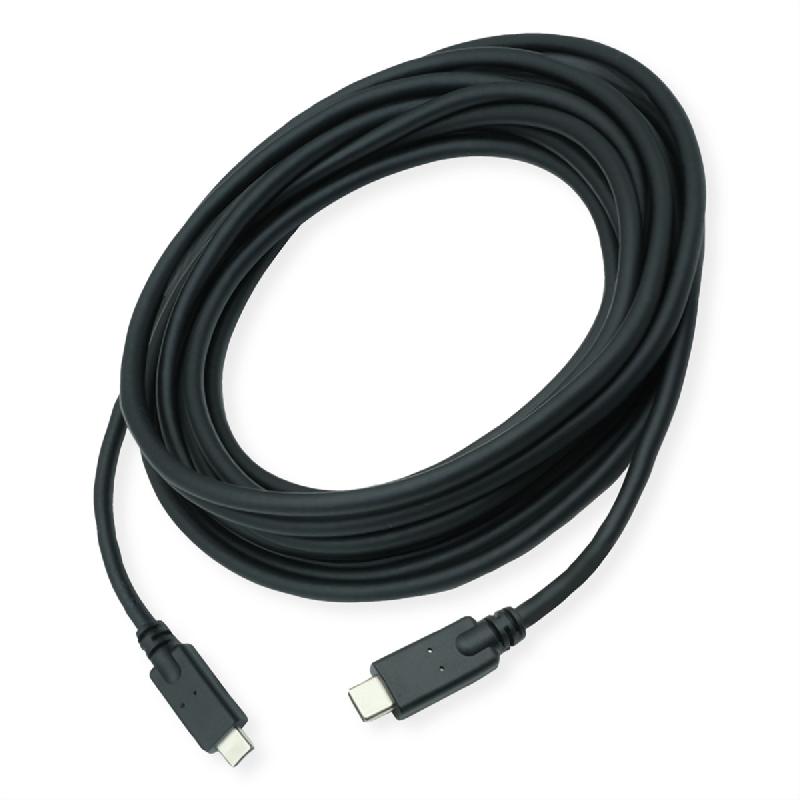 ROLINE Câble compatible USB 3.2 Gen2, C-C, M/M, 4K UHD-1, 10Gbit/s, Emark, 100W, noir, 5 m_1