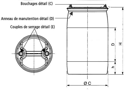Fût 220L MH - 2 bondes - Bleu - Sotralentz_1