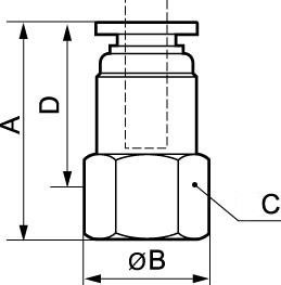 Raccord droit femelle cylindrique - Prevost - RPD FG - pression d'utilisation 0 à 10 bar - polymère et laiton nickelé_1