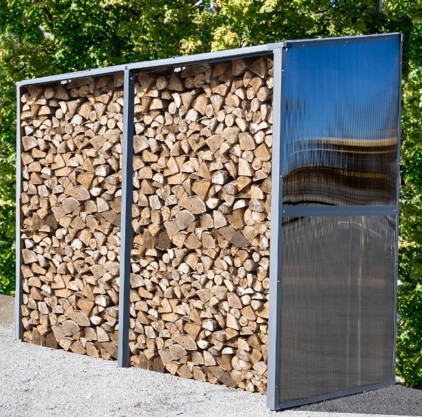 RB 280110 AL - Cache-conteneurs et abris poubelle Foresta - L 281 x l 100 x H 193/210 cm - Multifonction en acier et polycarbonate anti-UV_1