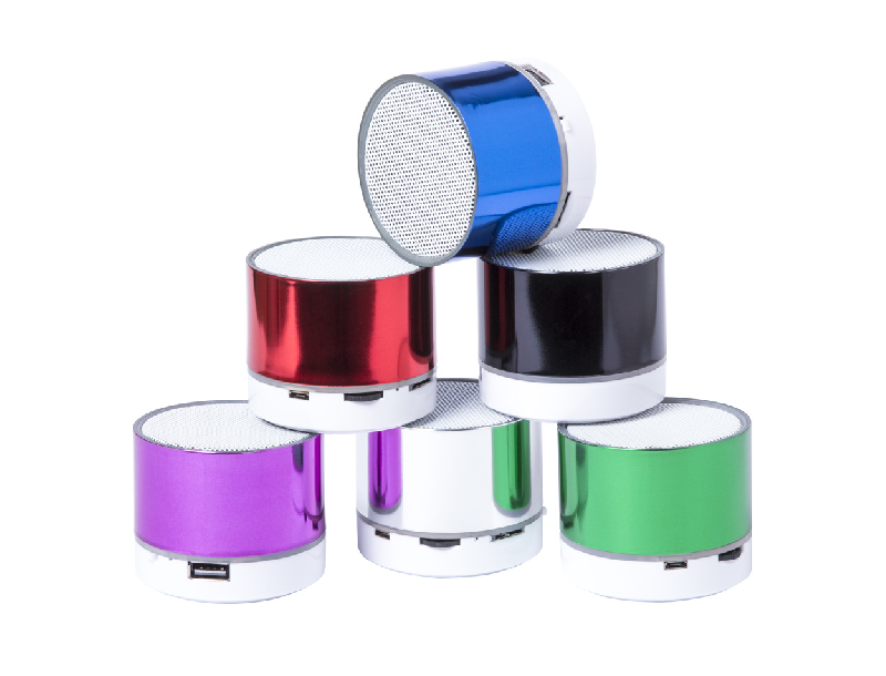 Enceinte Bluetooth - Boîtier plastique noir - Pile rechargeable intégrée avec gravure lumineuse LED_1