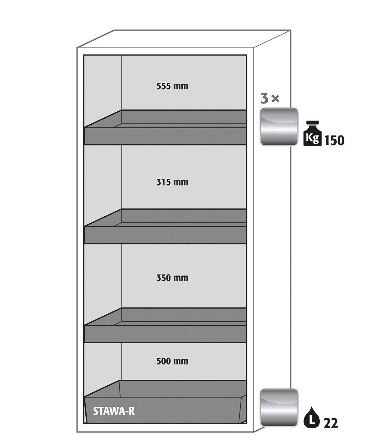 Armoire de sécurité S-CLASSIC-90 modèle S90.196.090 - Réf 30204-002-30833 - Type 90 - Stockage de substances inflammables_1