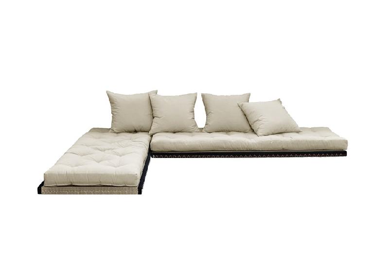 Banquette futon tatami CHICO beige - Couchage modulable 140x200 cm ou 2x70x200 cm - Marque KARUP_1