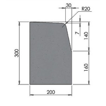 Bordure de voirie T4 U+B 20x30x100cm - Béton - Alkern_1