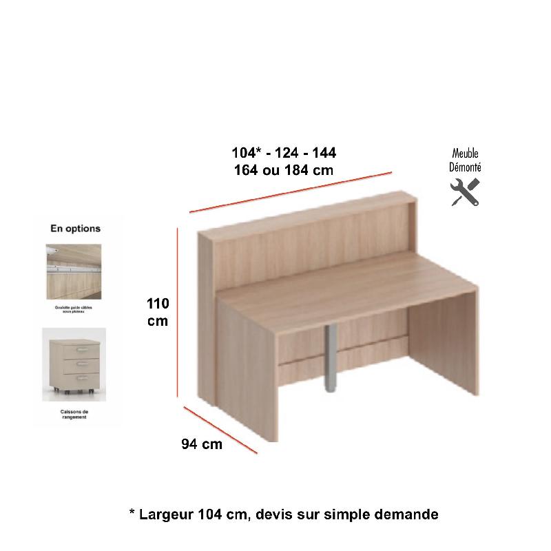 Bureau d'accueil Eira 1 personne - Mobel Linea - 184, Blanc, Oui_1