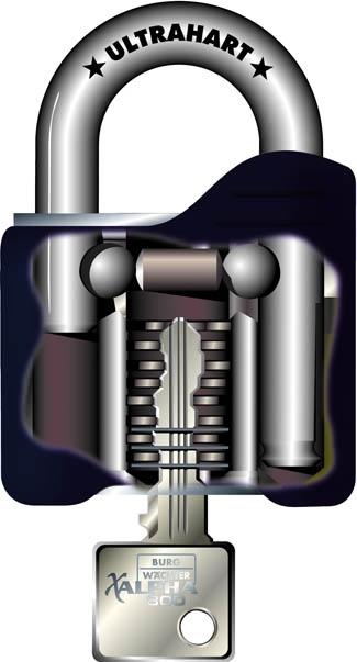 Cadenas de haute performance 800 alpha - acier cémenté chromé - anse en acier manganèse ultra-dur - 300.000 variures_1