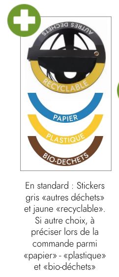 Corbeille TWIN-TWIN Basque bi-flux - Réf 161625 - Acier 1,5 mm et 3 mm - Capacité 2 x 60 litres - Protection antirouille_1