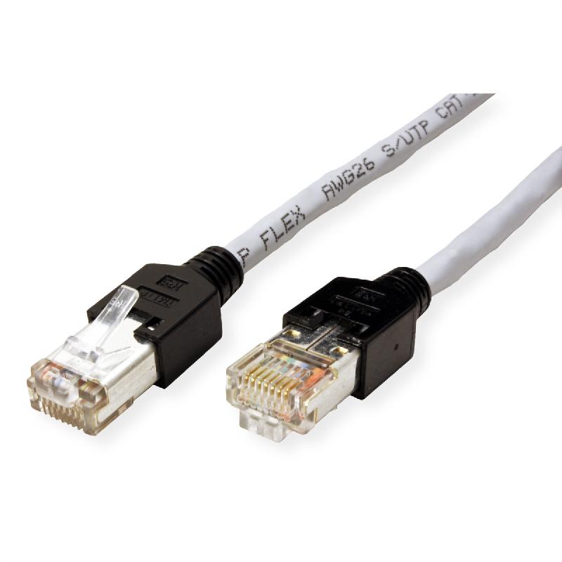 Cordon DÄTWYLER Cat.5e (Classe D) S/UTP, CU 5502 flex PVC, Hirose TM11, gris, 5 m_1
