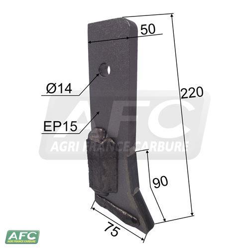 Dent de semoir carbure Amazone A0436867 - 1.5 kg - Plaquettes carbure bombées_1