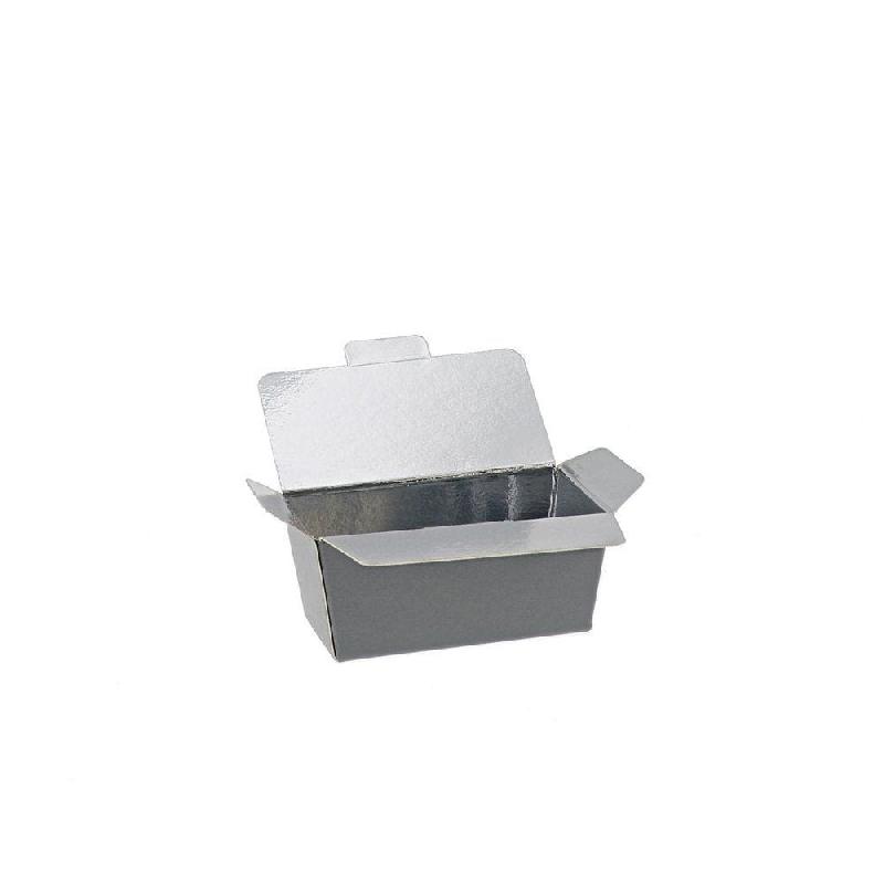Mini ballotin gris intérieur argent 40g 7,6x3,6x3,4cm - par 50 - recyclable et biodégradable_1