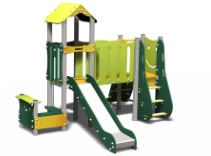 Structure de jeux combinées 2 tours avec kiosque Neo - NEO20905I - CREA Equipements - pour enfants de 2 à 8 ans_1