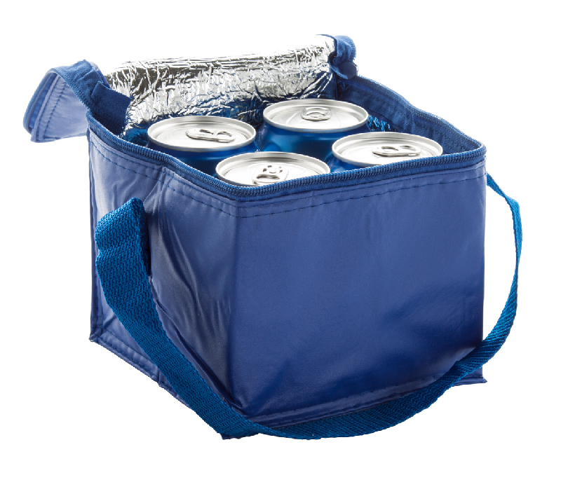 Sac isotherme en PVC - Fermeture-éclair et renfort en aluminium - Capacité 4 boîtes de 0,33 L - Couleur bleu_1