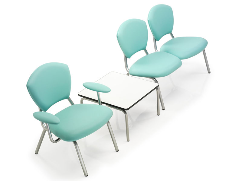 Banc d'accueil Actorem - 121 cm de largeur - Garnissage mousse polyuréthane - Piètement en acier_1