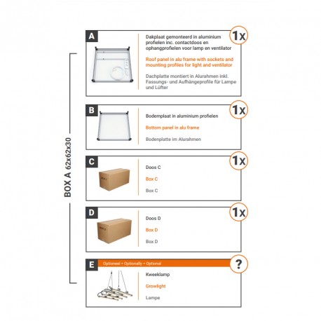 Kit Bonanza blanc Bench - Armoire de culture rigide G-Tools - Modèle mini 0.35m² (119x61x61) - Éclairage horticole jusqu'à 150W_1