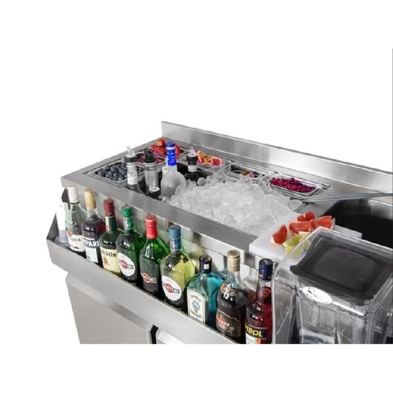 Table réfrigérante bar/boissons 2 tiroirs pleins - 1,2 x 0,6 m - 150 L_1