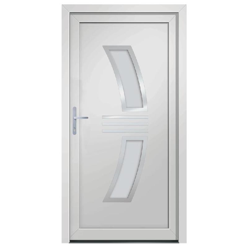 Vidaxl porte d'entrée blanc 108x200 cm pvc 3187924_1