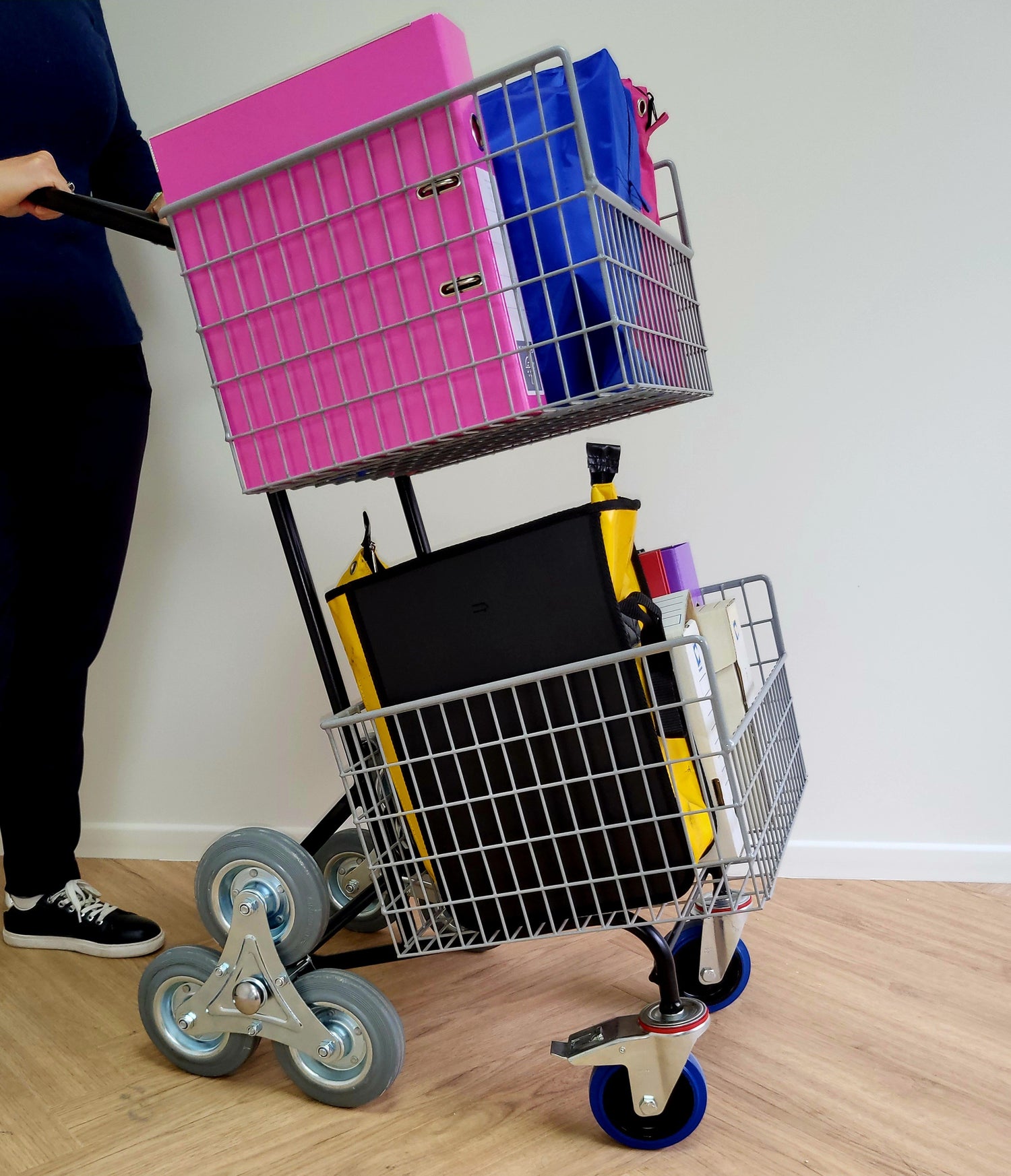 Chariot courrier 2 paniers roues étoiles - Référence : TR15 2PA R6_1