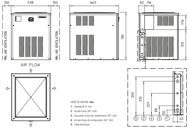 MF 56 ASR - Machine à glace en supergrains - Scotsman - 600 kg/24 h - Inox avec condenseur à air_1