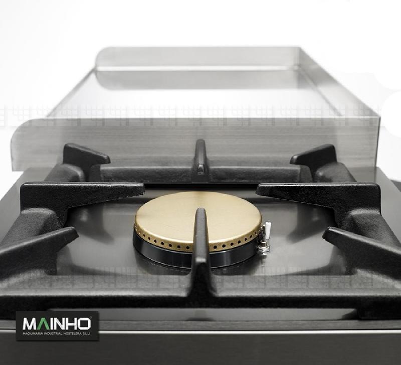 Plancha à gaz NOVO-CROM lisse en CHROME avec réchaud - L600 | Mainho - NCF60N_1