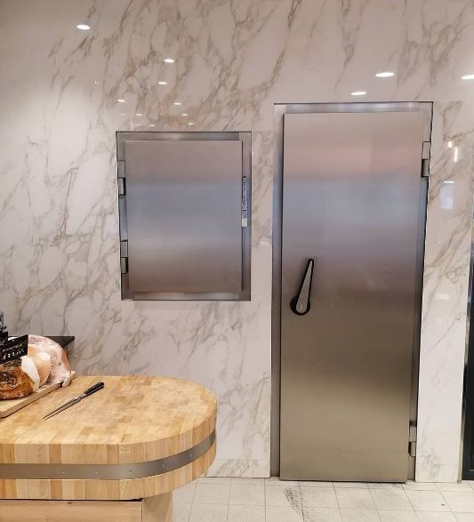Porte de chambre froide inox bouchonné ou brossé - sur-mesure_1