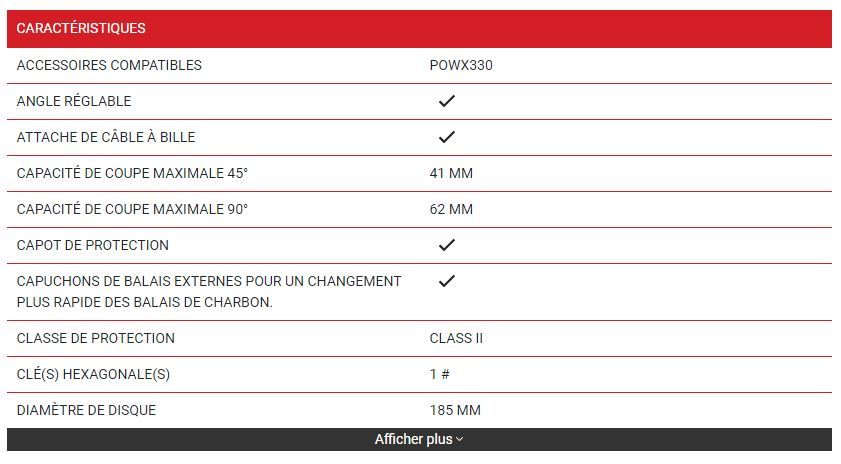 Powxq5313 - Scie circulaire VARO 1350W - Capacité de coupe 45° jusqu'à 41 mm - Laser intégré et guidage axial_1