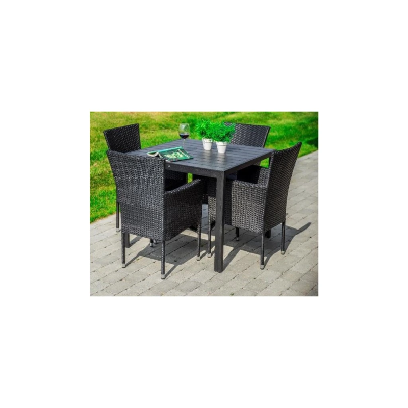 Table de jardin en aluminium havana 90 noir – MTF – aluminium – 3exn0043_1