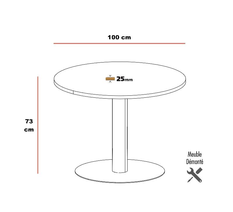 Table ronde ROL - Mobel Linea - 100, Anthracite, Gris_1
